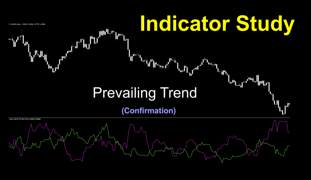 Image 1: An image displaying the Prevailing Trend indicator, a graphical representation commonly used in financial analysis. The indicator consists of a candle chart with a red and green crossover signal below the price chart. The green over red represents the prevailing trend of the asset being analyzed, indicating whether the trend is bullish (upward), bearish (downward). The chart is accompanied by relevant price data and time scales for reference.