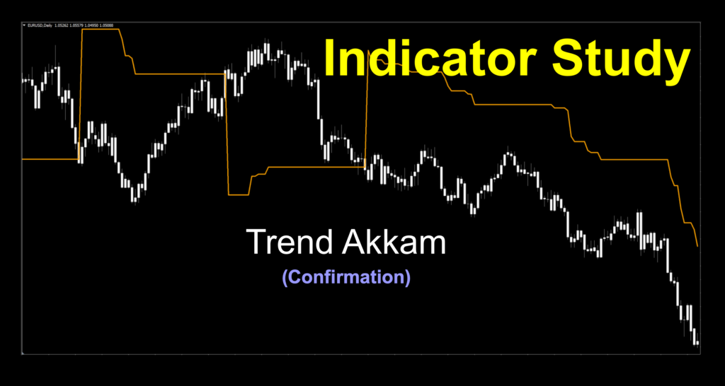 Image 1: Trend Akkam confirmation indicator. Price overlay long and short signal indicator for trend identification. Single line level.